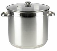 20 Litros Olla de Acero Inoxidable Con Tapa Vidrio Universal Sopa Kochpott