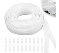 20 m Cremalleras de Nylon Blanco Sin Fin con 20 Cabezas, Ancha 2.5 cm