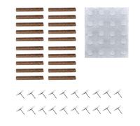 20 mechas permanentes para devoradores de cera, mecha de madera para uso exterior, restos de velas, mecha permanente, entrega con 20 clavos y 1 hoja de adhesivo dosificador (20 granos)