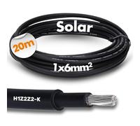 20 metros Lapp 1023760 H1Z2Z2-K, VERSIÓN OPTIMIZADA 1x6 BK I Cable para tecnología solar I Cable solar para uso exterior I Resistente a los rayos UV I Libre de halógenos I Robusto I Impermeable