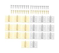 20 mini bisagras plateadas/doradas para armario de puerta, cajas de madera antiguas, bisagras de equipaje, decoración de muebles con tornillos, 18 x 16 mm (dorado)