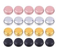 20 Mini Cajas De Aluminio, Cajas Redondas De Metal, Cajas Para Envases De Cosméticos, Accesorios De Viaje, Cajas De Almacenamiento Para Artículos Pequeños