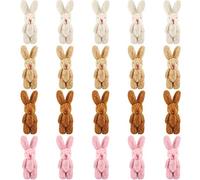 20 Mini Conejos de Peluche Conejo de Articulación Pequeño Muñeca de Conejito de 2,4 Pulgadas Juguetes de Felpa de Animal de Conejito Suave para Pacua, Marrón Claro, Beige, Marrón, Rosa