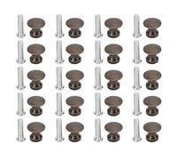 20 Mini Pomos de Cabeza Redonda con Tornillos, Mango Pequeño de un Solo Agujero, Caja de Joyería de un Solo Agujero de Aleación de Zinc de 0.472 X 0.433 In, Gabinete Vintage, Mango Pequeño(bronce)