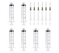 20 ml Jeringa de Plástico Sellador Con La Aguja 14g, 6 Piezas Esteril Jeringa de Plastico con Tapa, Herramientas de Jeringa de Medición, Jeringa de Líquido Reutilizable para Laboratorios Científicos