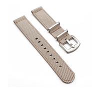 20 mm 22 mm bandas de rayas de khaki negras en forma de la correa de la OTAN for el reloj del deporte del ejército Reloj de nylon Fit for James Bond Watch Reemplazo de la banda de reloj(Khaki,22mm)
