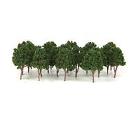 20 Modelo de árbol en N a escala verde oscuro, diseño de tren, juego de guerra, paisaje, diorama de 7,5 cm