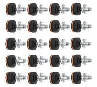 20 niveladores de sillas de mesa resistentes de 3/8 pulgadas, tornillos ajustables con almohadilla de goma, niveladores de patas ajustables para muebles