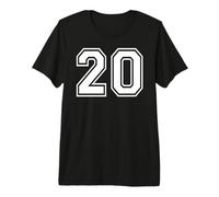 20 Number Twenty Team Sports Diseño gráfico a Juego Varsity Camiseta Premium