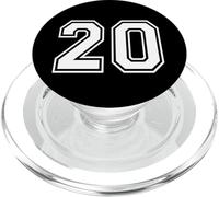 20 Number Twenty Team Sports Diseño gráfico a juego Varsity PopSockets PopGrip para MagSafe