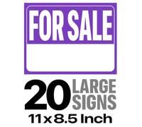 20-Pack Blank "For Sale" Signs: Large 11x8.5 Inch Eye-Catching Purple Posters Book: Versatile High-Visibility Signage for Yard Sales, Garage Sales, ... & Furniture | High-Quality Print Paper Pack