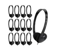 20 Pack Bulk Classroom Headphones for Students Kids School Whole Headphones Class Set with 3.5mm Jack for Chromebook Laptop Pc Computer Black