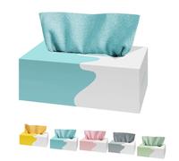 20-Pack Pull-out Microfiber Cleaning Cloths in Box - Lint-Free & Streak-Free Wipes for Glass, Car Detailing & Kitchen Countertops - Reusable 20x20cm High-Density Rags for Household (Blue)