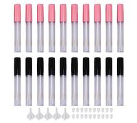 20 Pack Refillable Lip Gloss Tubes | Clear Leak - Proof Containers with Brush Wand | Empty Lip Balm Bottles for DIY Makeup/Travel/Gifts