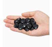 20 Packs of Tumbled Polished Natural Black Obsidian Crystals Heart Stones, Crystals and Healing Stones Quartz Bulk for Wicca, Reiki, Healing Energy, Chakra Stones, Witchcraft Supplies