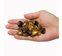 20 Packs of Tumbled Polished Natural Tigers Eye Crystals Heart Stones, Crystals and Healing Stones Quartz Bulk for Wicca, Reiki, Healing Energy, Chakra Stones, Witchcraft Supplies