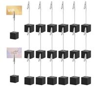 20 Packs Portafotos Pinzas, Soporte para Fotos, Base de Madera, Foto Titular Memo Clip y Carpetas de Mensajes, Portafotos, Clip para Notas y Mensajes, Para Bodas, Oficina, Fiestas y Hogar