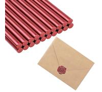 20 Palillos Cera Sellado, Barritas de Cera, Ideal para Invitaciones de Boda, Postales, Tarjetas Felicitacin, Envoltura Regalo (Rojo)