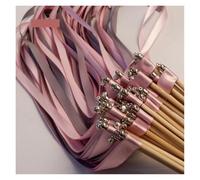 20 palitos de cinta plateados y rosas con cascabeles for decoración bodas Varitas Para Bodas(50pcs)