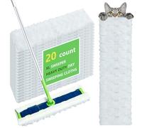 20 paños de barrido en seco XL resistentes para trapeador Swiffer Sweeper XL - Recambio de fregona seca desechable XL para mascotas - Recambios de almohadilla gruesa para fregona seca multisuperficie
