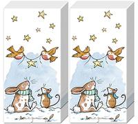 20 pañuelos (2 x 10) animales coleccionar estrellas como regalo para el invierno y Navidad