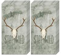 20 pañuelos (2 x 10) con cuernos de ciervo, animales, bosque, cazadores