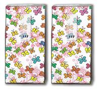 20 pañuelos (2 x 10), diseño de mariposas coloridas / primavera /
