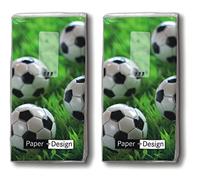 20 pañuelos (2 x 10) Go for Goal - porterías de fútbol / deportes / pañuelos con diseño de papel