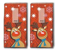 20 pañuelos (2 x 10) pañuelos con la nariz roja/reno/invierno/Navidad