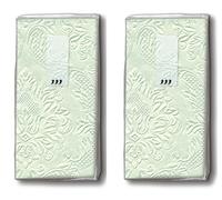 20 Pañuelos ((2 x 10) pañuelos (Moments Ornament Pale Green - Uni Pastellgrün Ornamente con relieve/Alegría Tears/Boda