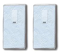 20 Pañuelos ((2 x 10) pañuelos (Moments Ornament Pastel Blue - Uni pastellblau Ornamente con relieve/Alegría Tears/Boda