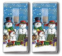 20 pañuelos de papel (2 x 10) pañuelos familia de muñeco de nieve / invierno / Navidad