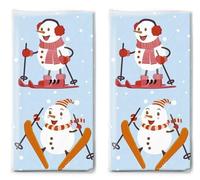 20 pañuelos de papel (2 x 10) pañuelos muñeco de nieve para deportes de invierno como regalo para Navidad