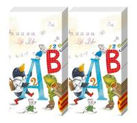 20 pañuelos individuales con diseño de animales en el ABC. 2 paquetes de 10 pañuelos individuales impresos como regalo.