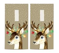 20 pañuelos individuales con diseño de ciervo adornado con Navidad. 2 paquetes de 10 pañuelos de papel individuales impresos como regalo.