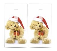 20 pañuelos individuales con diseño de oso de Navidad con regalo. 2 paquetes de 10 pañuelos individuales impresos como regalo.