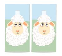 20 pañuelos individuales con diseño de ovejas primaverales. 2 paquetes de 10 pañuelos individuales impresos como regalo.