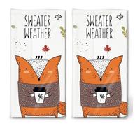 20 pañuelos individuales con diseño de zorro con bebidas calientes. 2 paquetes de 10 pañuelos individuales impresos como regalo.