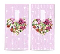 20 pañuelos individuales con flores en el corazón. 2 paquetes de 10 pañuelos individuales impresos como regalo.