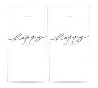 20 pañuelos individuales de Año Nuevo, diseño con texto "Happy New Year". 2 paquetes de 10 pañuelos de papel individuales impresos como regalo.