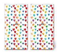 20 pañuelos individuales de boda con diseño de lluvia de corazones. 2 paquetes de 10 pañuelos individuales impresos como regalo.