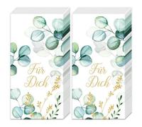 20 pañuelos individuales de flores de eucalipto para ti. 2 paquetes de 10 pañuelos de papel individuales impresos como regalo.