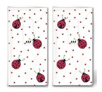 20 pañuelos individuales de mariquita y lunares, 2 paquetes de 10 pañuelos de papel individuales impresos para regalo