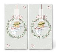 20 pañuelos individuales de Navidad con diseño de ángeles. 2 paquetes de 10 pañuelos individuales impresos como regalo.