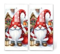 20 pañuelos individuales de Navidad Gnom Edik. 2 paquetes de 10 pañuelos individuales impresos como regalo.