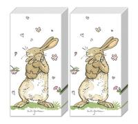 20 pañuelos individuales de Pascua Amorosa Familia de Conejos. 2 paquetes de 10 pañuelos de papel individuales impresos como regalo.