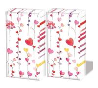 20 pañuelos individuales Love Colorful Heart Line. 2 paquetes de 10 pañuelos de papel individuales impresos como regalo.