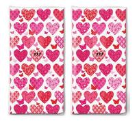 20 pañuelos individuales para boda, corazones, corazones, 2 paquetes de 10 pañuelos individuales impresos como regalo.