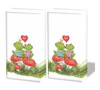 20 pañuelos individuales para niños, ranas enamoradas. 2 paquetes de 10 pañuelos de papel individuales impresos como regalo.