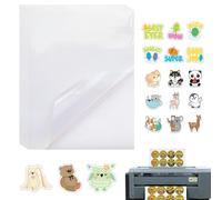 20 Papel Pegatina para Imprimir A4, Hojas de Vinilo para Imprimir Adhesivo, Hojas Papel Adhesivo de Vinilo Transparente, Etiqueta Adhesiva Imprimible para Impresoras Láser & Inyección Tinta